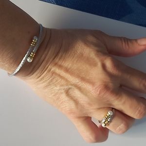 BRACELET and RING stainless steel ADJUSTABLE (NEVER TARNISHES)